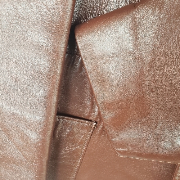 VTG Howard's Mens Leather Sport Coat Made in the USA Size 46 - Picture 9 of 12